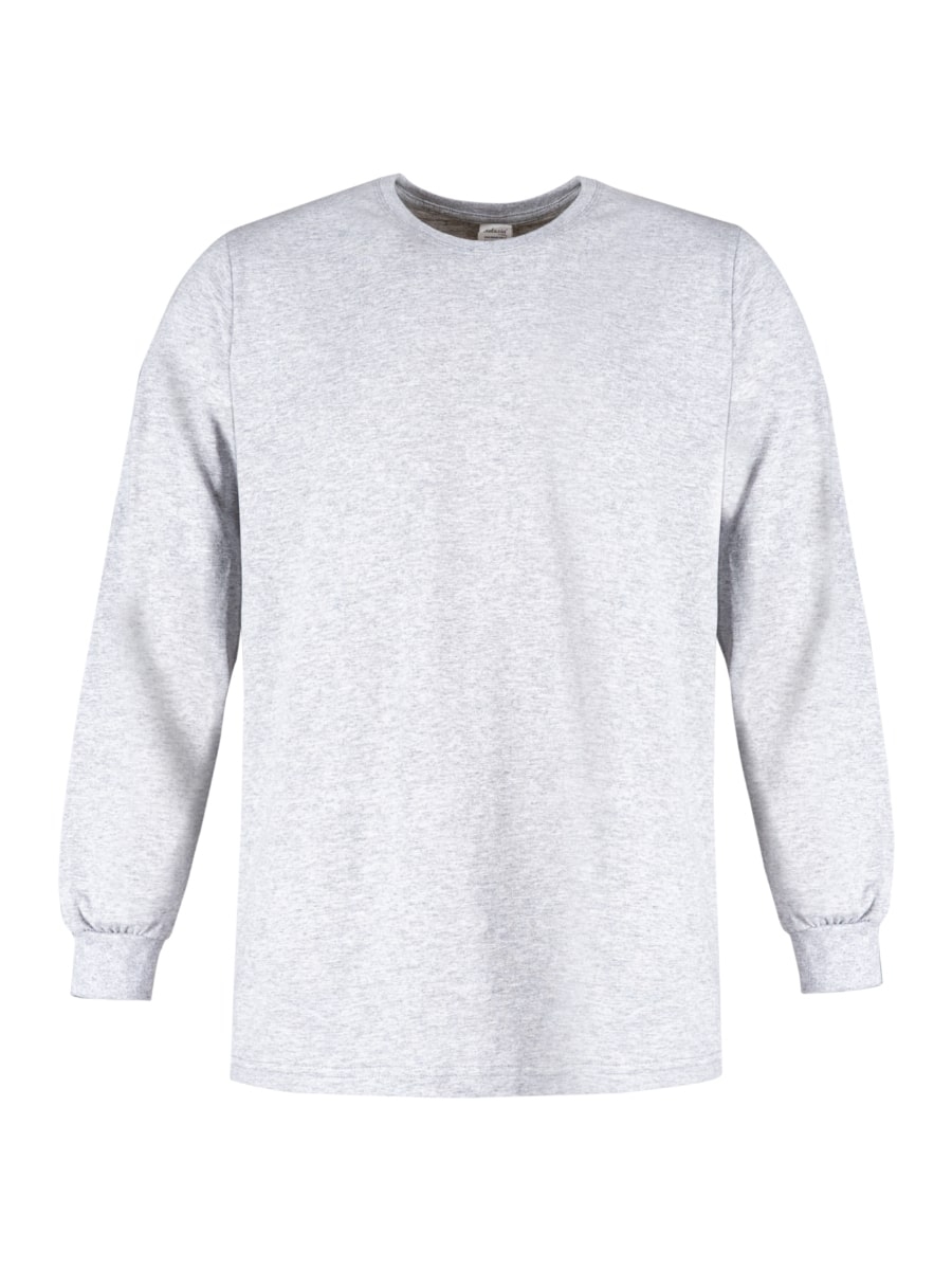 Penye Tişört Uzun Kollu Erkek Gri Melanj